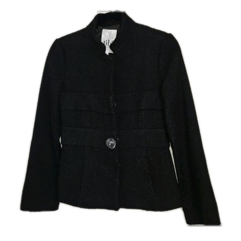 Tibi  New York Women's Black Textured Wool Jacket Size 4